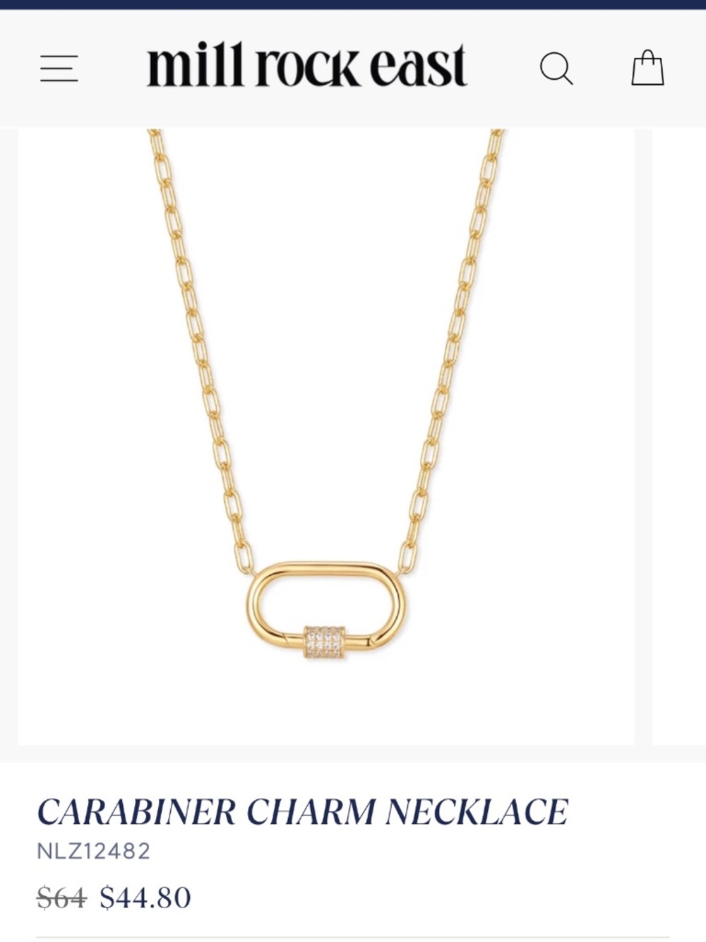 Mill rock east carabiner necklace